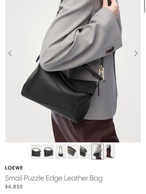 Loewe Puzzle 2024 Medium Top Handle Bag in Black Leather